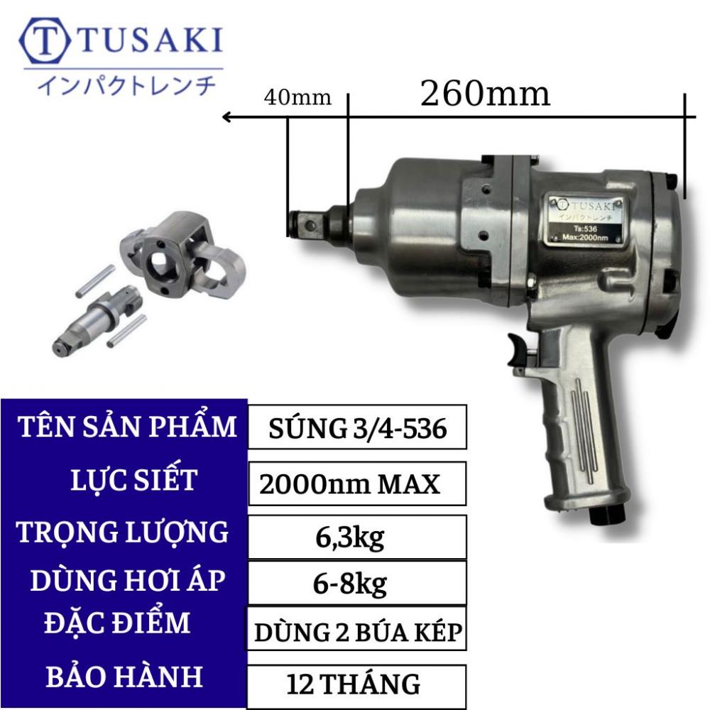 Máy Mở Bulong Bằng Hơi Khí Nén TUSAKI-536