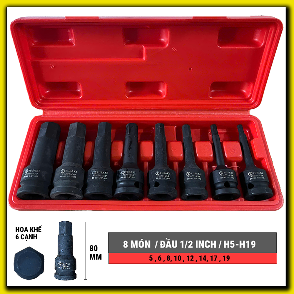 Bộ Khẩu Lục Giác H 1/2 inch 6 cạnh chống trượt Cao Cấp
