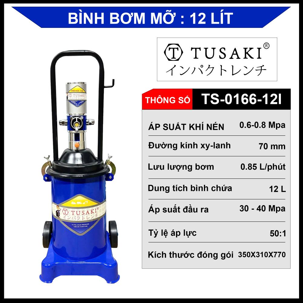 Bình bơm mỡ khí nén 12 Lít - TUSAKI 