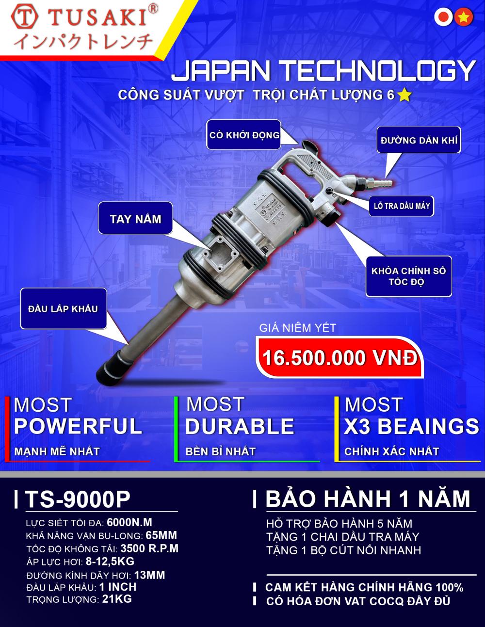 Súng siết Bulong TUSAKI TS-9000P