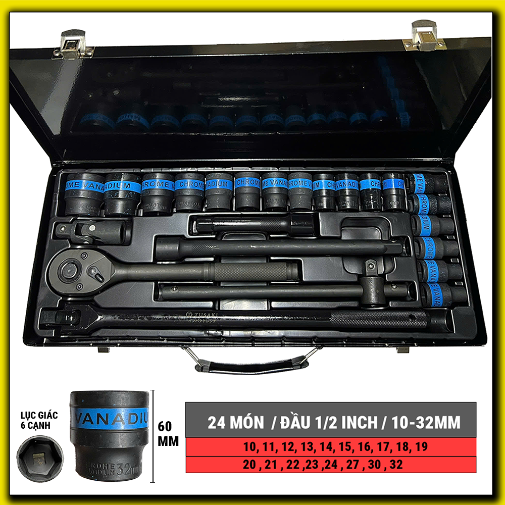 Bộ cần tuýp 1/2 24 món