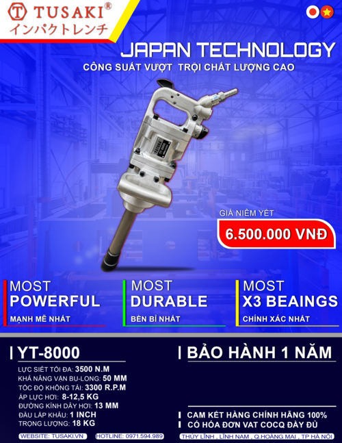 Súng siết Bulong TUSAKI YT-8000