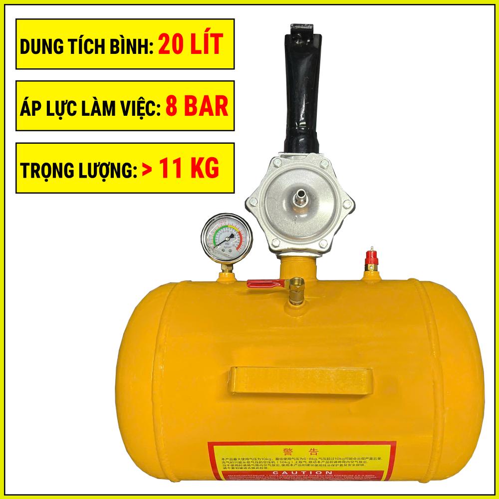 Bình bơm phụ hỗ trợ bật tanh bơm lốp không săm