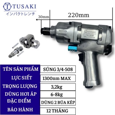 Súng siết bulong TUSAKI TS-508 đầu 3/4