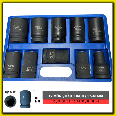 Bộ đầu khẩu 1 inch 10 món