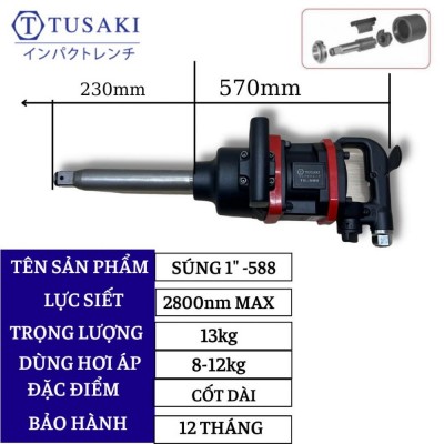 Súng siết bulong dài TUSAKI TS-588 đầu 1inch